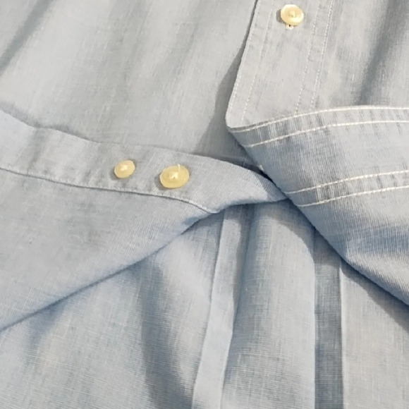 Chaps Blue Casual Button Down Shirt with Classic Style - Picture 4 of 12